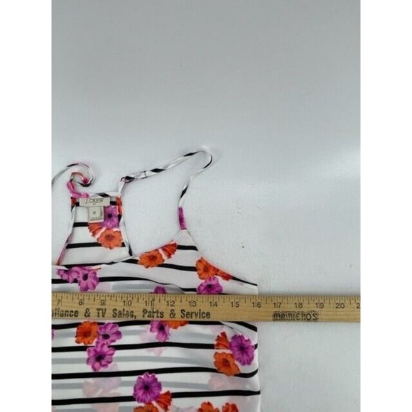 J. Crew Women's Floral Tropical Flower Striped Camisole Top Size 0 Summer - Picture 9 of 11